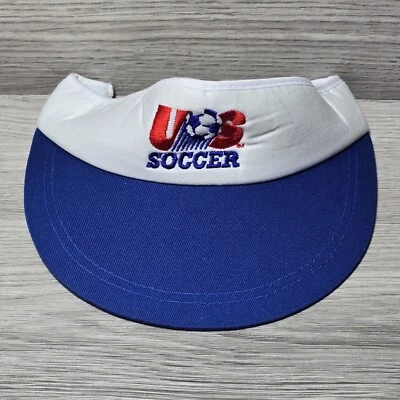 1980s NOS US Soccer Olympics Stretch Visor Wide Brim Hat Cap Anaconda Sports - Image 1 of 4