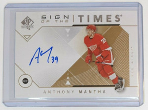 2018 2019 Upper Deck SP Authentic Sign Of The Times On Card Auto Anthony Mantha