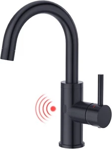 Hands Free Bathroom w/ Faucet Mixer, Sensor Tap - Matte Black Modern - Picture 1 of 7