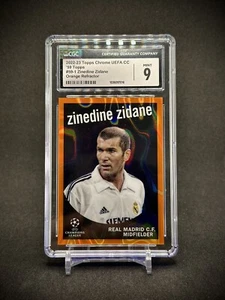 Zinedine Zidane 2022-23 Topps Chrome Orange Lava Refractor SSP CGC 9 - Picture 1 of 2