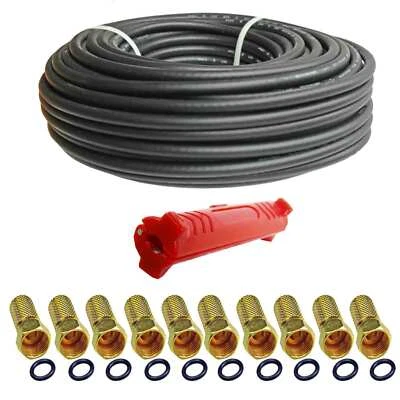 50m Outdoor HQ 135 Koaxialkabel Sat Koax Antennen Kabel TV Ultra UHD innen außen