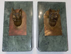 9?. VINTAGE  EGYPTIAN STYLE  Brass Marble Dog Bookends By Great City Traders.