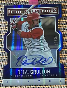 2014 Panini Elite Extra Edition #15 Deivi Grullon Signature Status Blue POP /50 - Picture 1 of 2