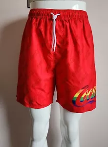 Coca-Cola Coke Mens Red Logo Printed Swimming Board Shorts Size M New - Picture 1 of 4