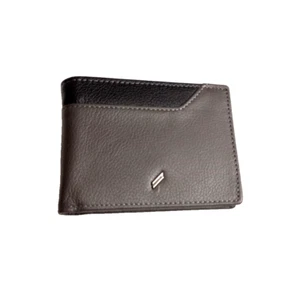 DANIEL HECHTER TRIFOLD PORTE-CARTES A TROIS VOLETS EN CUIR COLORIS NOIR /TAUPE - Imagen 1 de 18