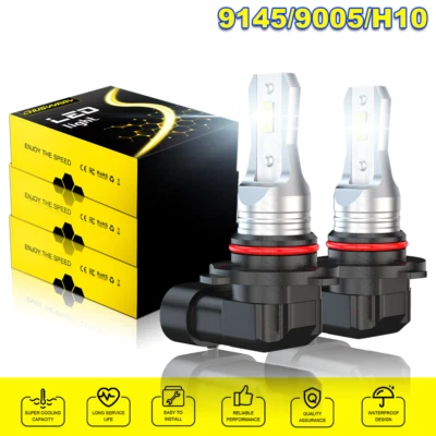 White 9006 LED front Fog Light Bulbs For BMW 323i 325i 330i M3 Coupe E46 E60 - Image 1 of 4