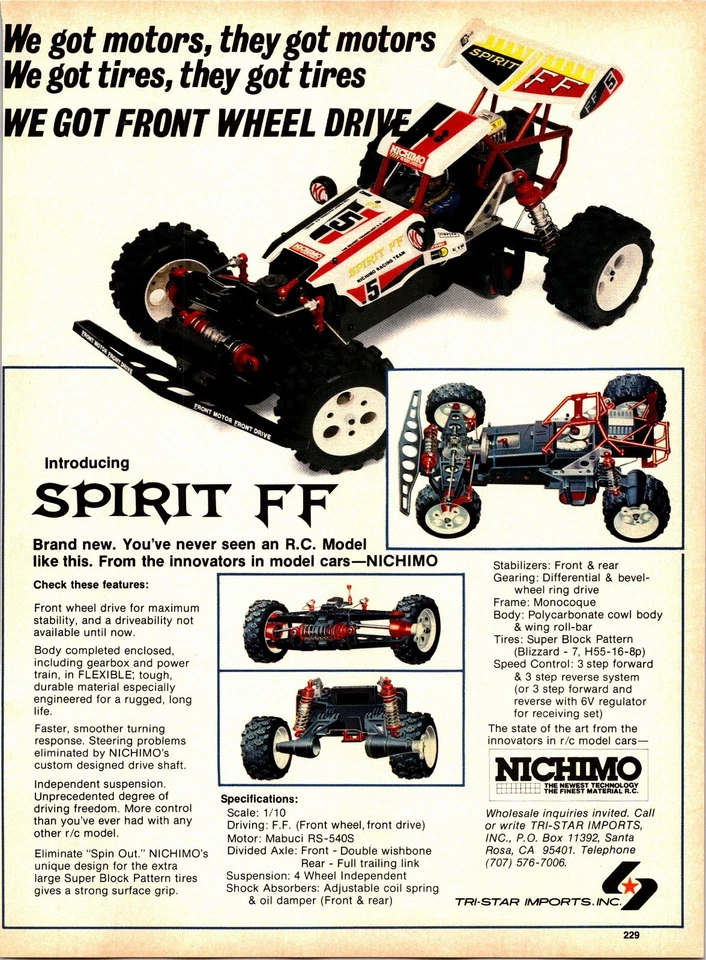 Nichimo Spirit FF RC Buggy Print Ad Wall Art Decor Ephemera - Image 1 of 1