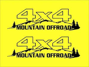 PAIR 4x4 MOUNTAIN OFFROAD DECALS FOR WRANGLER TOYOTA CHEVY STICKERS VINYL - Bild 1 von 1