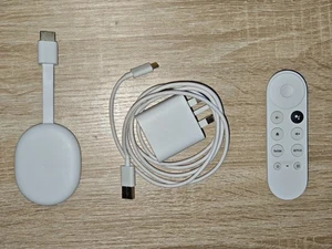 Google Chromecast Streamer With Google TV HD and Voice Remote - Great Condition - Picture 1 of 1