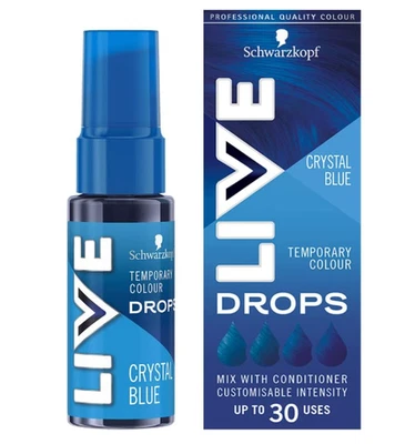 Schwarzkopf LIVE  Crystal Blue Semi -Permanent and Hair Dye, 30ml - Image 1 of 4