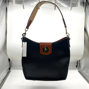 Bolsos de mano Dooney & Bourke Turnlock de cuero grandes para mujer negros - Imagen 1 de 18