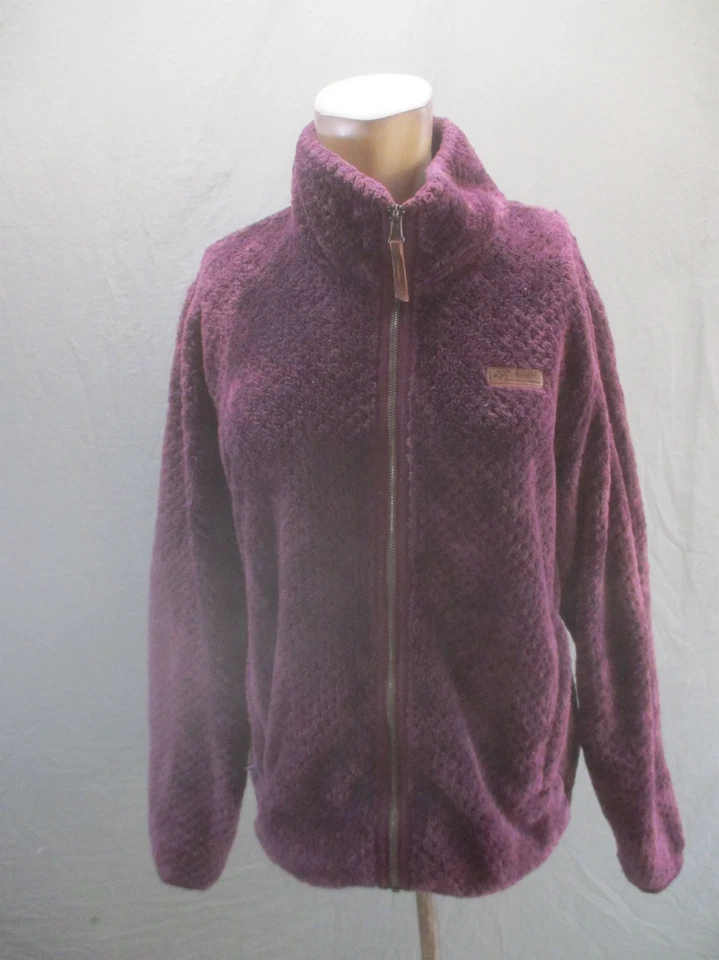 Женская фиолетовая флисовая куртка Columbia размер L с логотипом на молнии для активного отдыха 139 - Изображение 1 из 4