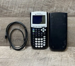 Texas Instrument TI 84 Plus Graphing Calculator w/ Cover Screen Damage For Parts - Picture 1 of 15