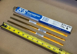 LOT OF 3: K&S ENGINEERING BRASS ANGLE 175 SIZE 1/4" X 1/4" X 12" - Picture 1 of 8