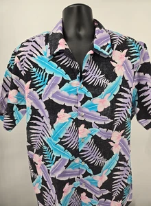 Camisa De Colección Hilo Hattie 2XL Azul Floral Algodón Hawaiano Campamento Aloha Aire Libre Hombres - Imagen 1 de 15