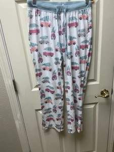 Munki Munki Christmas Tree Animals Driving Cars Pajama Bottom Medium - Picture 1 of 11