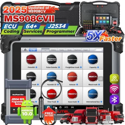 2025 AUTEL MaxiSys MS908CV II HD Autel Scanner ECU Coding Programmer as MS909CV - Imagem 1 de 4