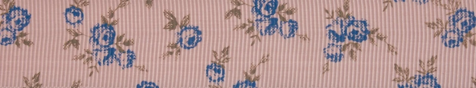 Ribbon: Grosgrain: 5m x 22mm: Blue Rose: Pink: Polyester: VR22.457 - Image 1 of 1