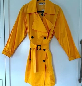 Chicos Gate Trench Coat Sept Taxi Yellow Women’s Jacket With Belt NWT Size 12 - Picture 1 of 10