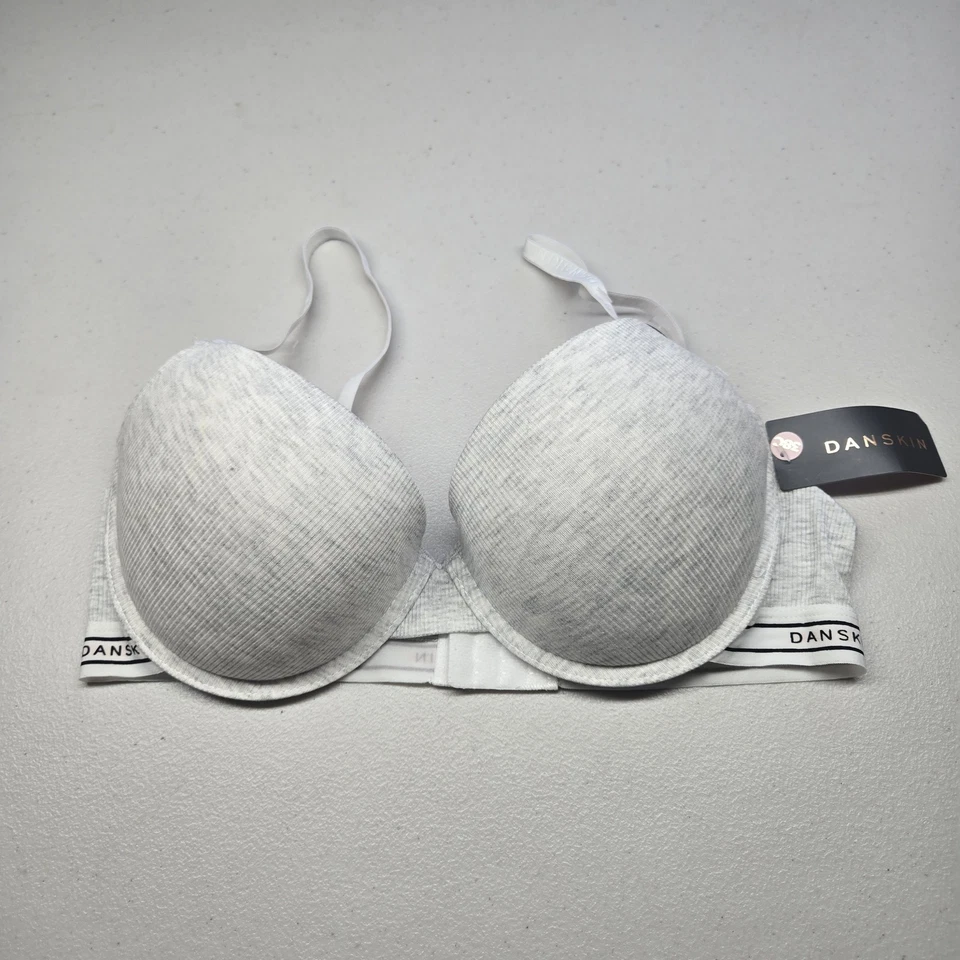 Sutiã feminino Danskin 38C cinza claro urze D9959 camiseta com fio novo com etiquetas - Imagem 1 de 4