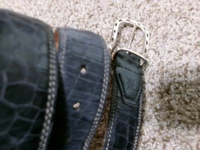 Martin Dingman Belt Mens 40 Black Alligator Grain Calf Saddle Leather Dress - Image 1 of 4