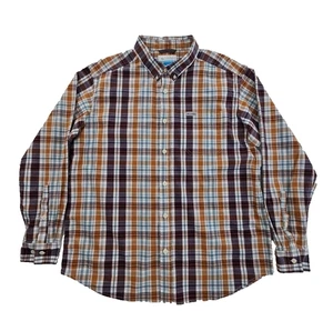 Columbia Camicia Uomo XL Marrone Plaid Manica Lunga Bottoni AM7968 EUC 1552051 - Foto 1 di 14