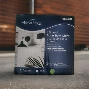 Harbor Breeze Solar Barn Light Matte Black Outdoor Wall Light💡💡 - Picture 1 of 1