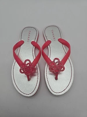 Tahari "Calypso" Womens Flip Flops Pink Size 7 Rubber Upper ..#6 - Image 1 of 4