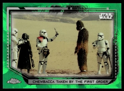 2022 TOPPS CHROME MANDALORIAN STAR WARS GREEN CHEWBACCA TAKEN 8/50 #7 - Image 1 of 2