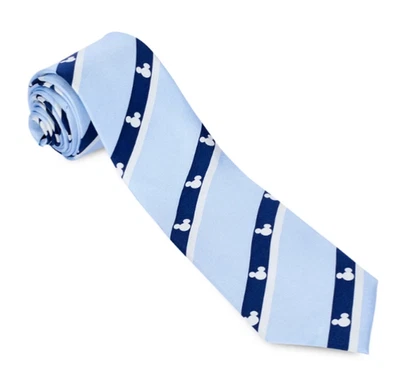 Corbata a rayas Mickey Mouse Disney Park 100 % seda a rayas azul icono para hombre nueva con etiquetas Foto 1 de 4
