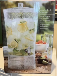 Dispensador de bebidas acrílico transparente de 3 galones (11 litros) con grifo de acero inoxidable - Imagen 1 de 6