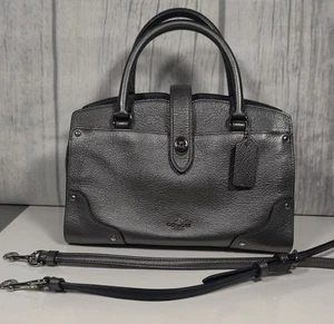 Coach Mercer 59988 Satchel & Crossbody Strap Metallic Pewter 9.5 X7X5 - Picture 1 of 17