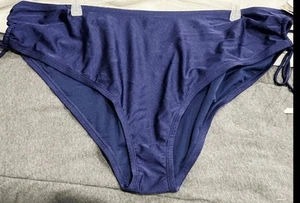 Neu Time & Tru Damen geraffte Bikini Badehose Größe 1X (16-18W) - Bild 1 von 1