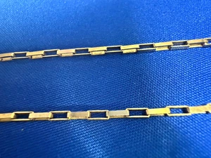 14K Yellow Gold Rectangular Box Link Chain 30" - 5.8 grams - Picture 1 of 10