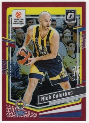 2023-24 Panini Donruss Optic EuroLeague - Nick Calathes #74 Red – /99 - Image 1 of 2