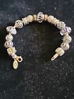 Pandora Bracelet Full With 17 Charms Spacers 925 Lobster Claw 7 1/2" 