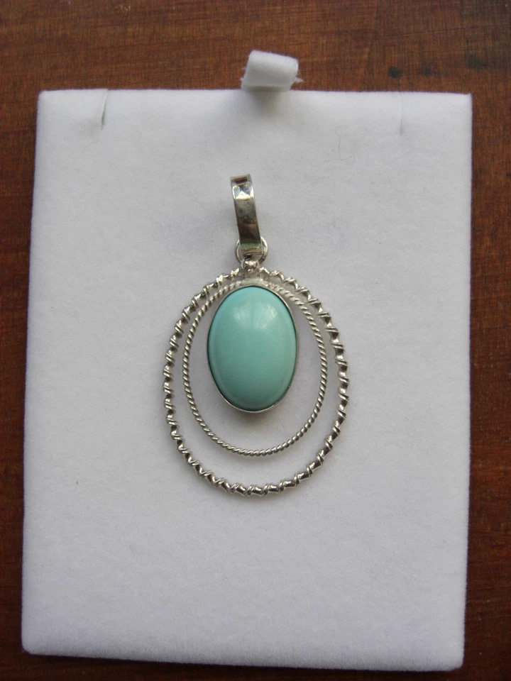 CIONDOLO IN ARGENTO BIANCO E TURCHESE - Immagine 1 di 1