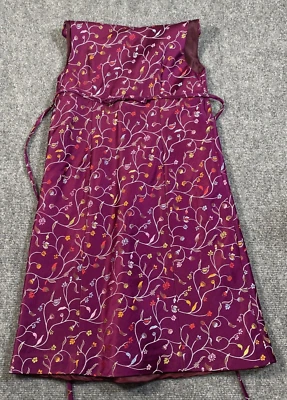 Nieman Marcus Helena Dress Girls 10 Purple Floral Satin Metallic Lined Holiday - Image 1 of 4