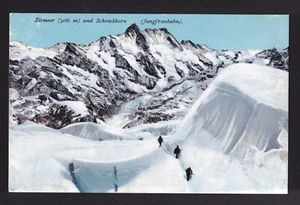 um 1909 Eismeer Mt. Schreckhorn Bergsteiger Schweiz Postkarte - Bild 1 von 2