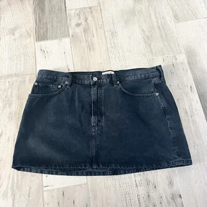 agolde black mini skirt black denim size 34 (035) - Picture 1 of 5