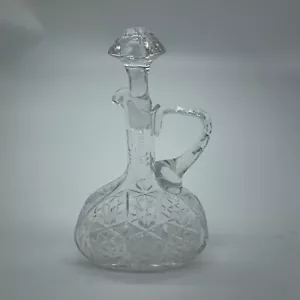 Crystal Decanter with Stopper Cut Glass Wine Liquor Carafe Barware 8 inches - Picture 1 of 12