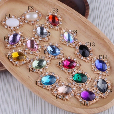 30pcs Bling Horse Eye Decorative Flatback Crystal Rhinestone Buttons - Image 1 of 4