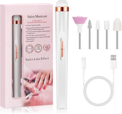 ASHEYYA Electric Nail Files for Acrylic and Gel Nails, 20000RPM Adjustable Speed Electri