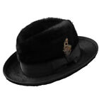 Mens British Imitation Rabbit Fur Retro Mink Velvet Winter Warm Hat Soft Top Hat