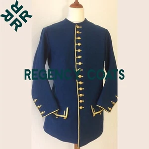 Nordic Officer Vest,Blue Wool Long Sleeved Vest,18th Century Military Style Vest - Picture 1 of 3