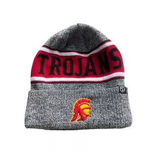 Zephyr USC Trojans Knit Beanie Hat Unisex OSFA Gray Red Cozy Staple College NEW - Picture 1 of 6
