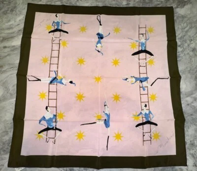 Nuevo Con Etiquetas Vintage MOSCHINO BUFANDA SEDA 34"x 34" HECHO EN ITALIA Danza Larioseta Foto 1 de 4