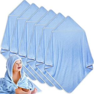 6 Pack Baby Bath Towel Coral Fleece Soft Absorbent Newborn Hooded Kids 30X30 in - Picture 1 of 7