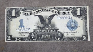 1899 Black Eagle $1 ONE DOLLAR Silver Certificate Large Paper Currency - Picture 1 of 3