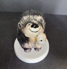 Vintage Hedgehog Holding Bird  Figurine Sunny Animals By Heartline 4" EUC